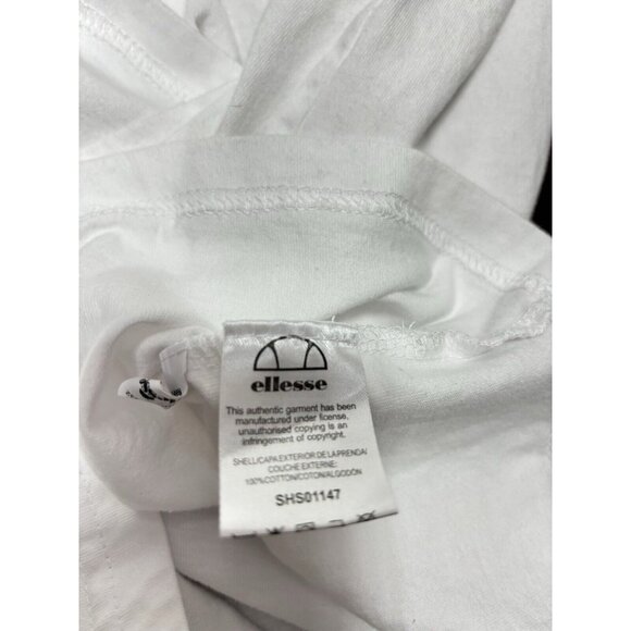 Ellesse White T-Shirt Men's Crew Neck Graphic Tee, Regular Fit Heritage Logo, M - Picture 7 of 7